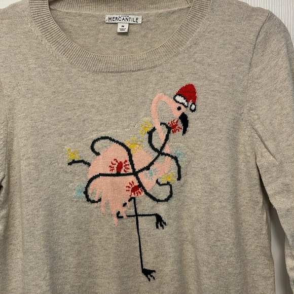 EUC J. Crew Factory flamingo holiday sweater - Picture 2 of 4